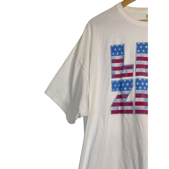 Led Zeppelin Women' Short Sleeve Band Patriotic Graphic T-Shirt Size XXL White - Picture 2 of 6